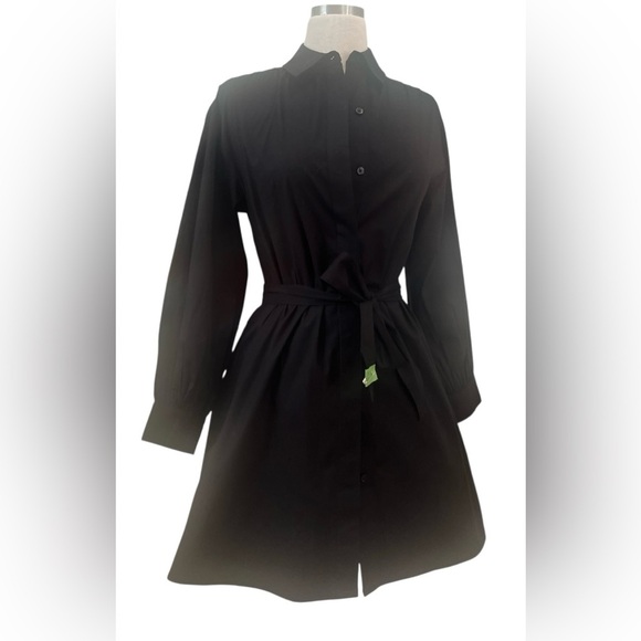 Chic Black Belted Mini Dress - Picture 6 of 8